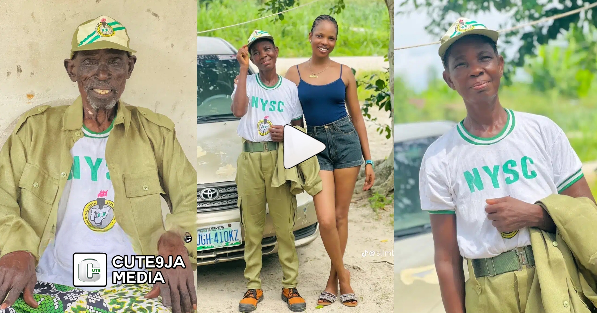 “Mom rocks it better” – Heartwarming moment as Nigerian lady honors parents by wearing NYSC uniform for them (Watch)